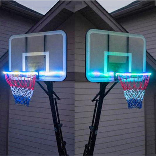 1 PCS LED Basketball Hoop Light Basketball Rim Changing Induction Lamp Shoot Hoops Solar Light Playing At Night LED Strip Lamp